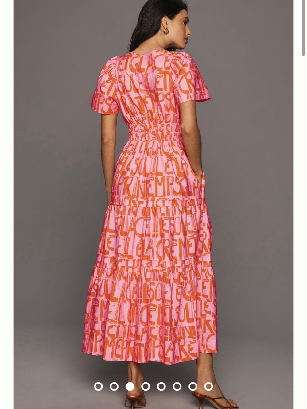 Anthropologie The Somerset Maxi Dress Pink French Writing - Picture 2 of 8